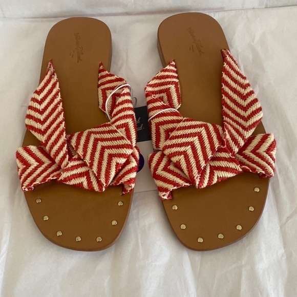 Universal Thread Shoes - Women's Louise Chevron Print Knotted Slide Sandals Universal Thread Red Size 6